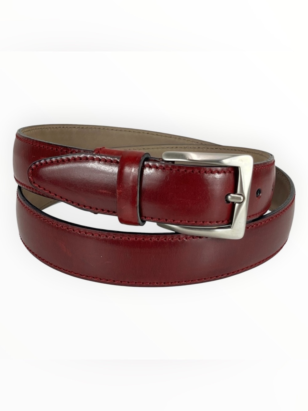 Daniel Craig Italian Leather Belt Men’s 38 Burgundy Handmade Italy